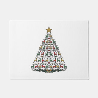 Rendier Kerstboom Vintage Gravure Shirt_1 Deurmat