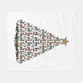 Rendier Kerstboom Vintage Gravure Shirt_1 Fleece Deken (Voorkant (Horizontaal))