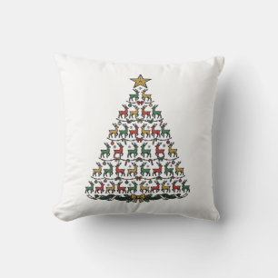 Rendier Kerstboom Vintage Gravure Shirt_1 Kussen