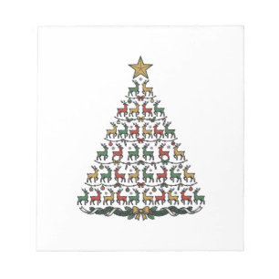 Rendier Kerstboom Vintage Gravure Shirt_1 Notitieblok