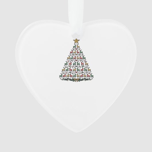 Rendier Kerstboom Vintage Gravure Shirt_1 Ornament (voorkant)