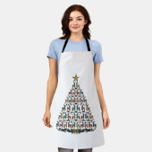 Rendier Kerstboom Vintage Gravure Shirt_1 Schort (Gedragen)