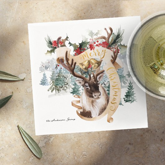 Rendier & Kerstboomgaard | Prettig Kerstfeest Servet