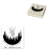 Rendier Kerstbos I Monogram Rubberstempel (Gestempeld)