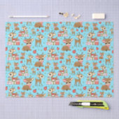 Rendier kerstcadeau Ornament sneeuwvlok blauw Tissuepapier (Craft)