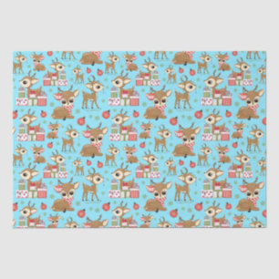 Rendier kerstcadeau Ornament sneeuwvlok blauw Tissuepapier