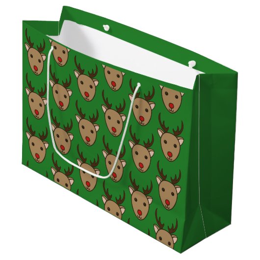 Rendier Kerstcadeautas Groot Cadeauzakje (Voorkant Gekanteld)