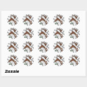 Rendier kerstetiketten ronde sticker (Vel)