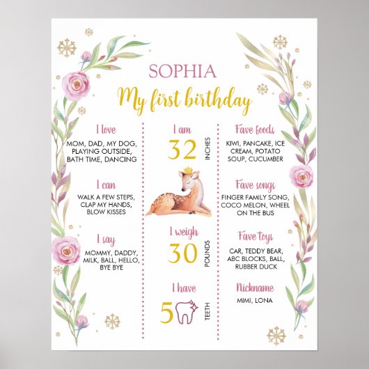 Rendier Kerstfeest Milestone Poster (Voorkant)