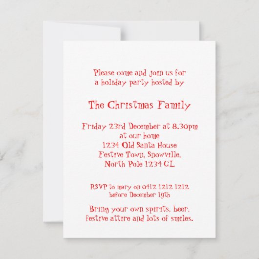 Rendier kerstfeest uitnodiging zacht blauw terug (Achterkant)