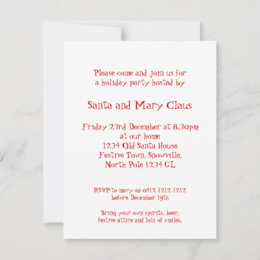 Rendier kerstfeestuitnodiging zacht grijs kaart (Achterkant)