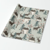 Rendier kerstinpakpapier cadeaupapier (Uitgerold)