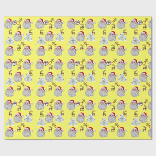 Rendier Kerstman Elf inpakpapier (Vlak)