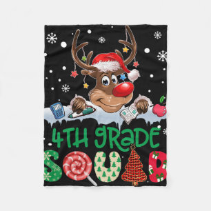 Rendier Kerstman Hoed 4e Klas Groep Leraar Kerstmi Fleece Deken