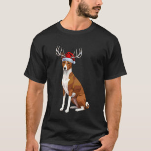 Rendier Kerstman Hoed Vakantie Basenji Kerstmis T-shirt