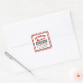 Rendier Kerstman Zak Kerst Geruit Vierkante Sticker (Envelop)