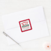 Rendier Kerstman Zak Kerst Gestippeld Vierkante Sticker (Envelop)