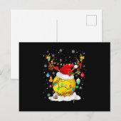 Rendier & Kerstmannenhoed Softbal Grappige Softbal Feestdagenkaart (Voorkant / Achterkant)