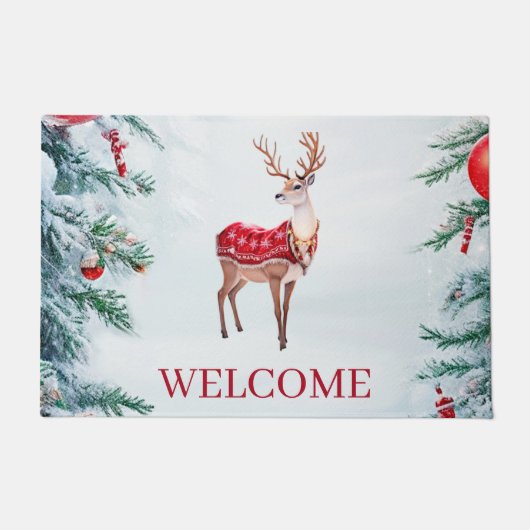 Rendier Kerstmat Deurmat (Voorkant)