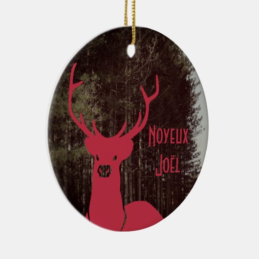 Rendier Kerstmis aangepaste tekst quebecois Keramisch Ornament (Rechts)