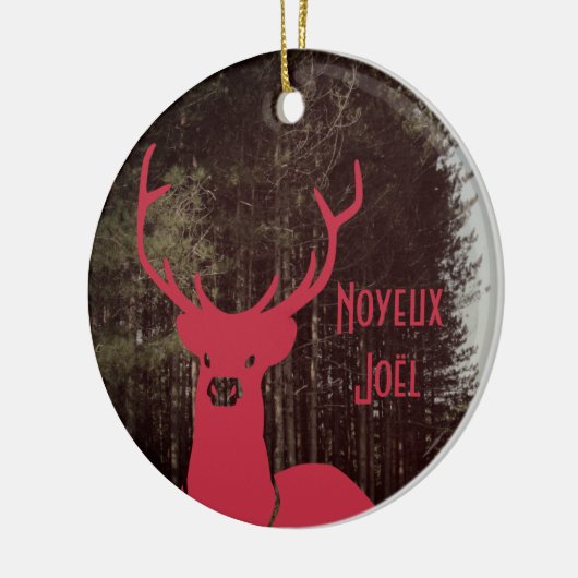 Rendier Kerstmis aangepaste tekst quebecois Keramisch Ornament (Links)