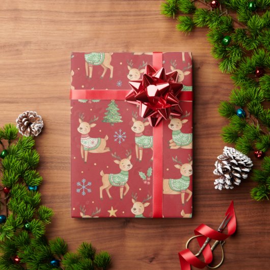 Rendier, Kerstmis Cadeaupapier (Feestdagen Geschenken)