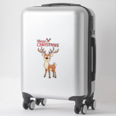 Rendier Kerstmis Feestelijke Decoratie Sticker (Koffer)