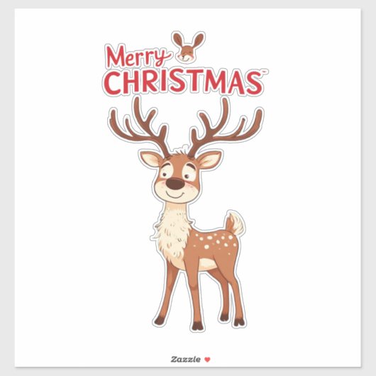 Rendier Kerstmis Feestelijke Decoratie Sticker (Vel)