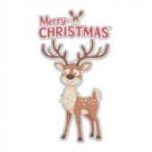 Rendier Kerstmis Feestelijke Decoratie Sticker (Voorkant)
