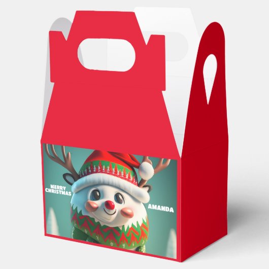 Rendier Kerstmis Gepersonaliseerde Kinder Party Ro Bedankdoosjes (Geopend)