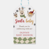 Rendier Kerstmis Santa Baby shower Favor Cadeaulabel (Achterkant)