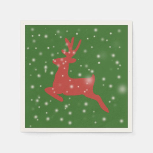 Rendier Kerstmis Standaard Cocktail Papier Servett Servet (Voorkant)