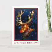 Rendier Kerstmis Verjaardagsfeest Custom Invite (Voorkant)