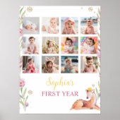 Rendier Kerstmis Verjaardagsfoto Mijlpaal Poster (Voorkant)