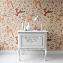 Rendier Kerstmis Wallpaper Patroon Peel & Stick