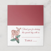 Rendier Kerstmis Winter Red Wedding Deer Floral Plaatskaartje (Buitenkant ongevouwen)