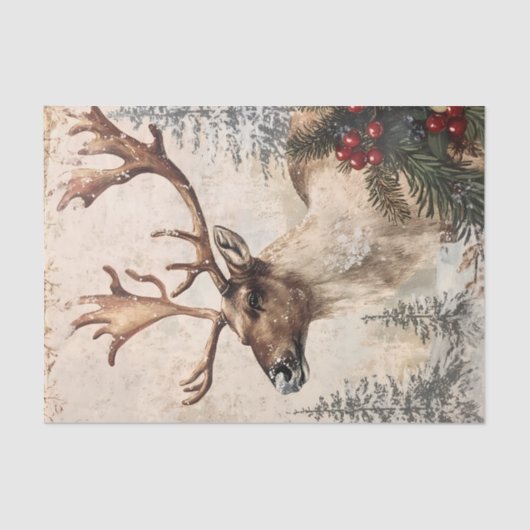 rendier kerstmis winterleeftijd decoupage tissuepapier (Voorkant)