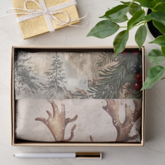 rendier kerstmis winterleeftijd decoupage tissuepapier (Geschenk)