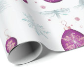 Rendier Kerstornamenten Sneeuwvlokken Kerstmis Cadeaupapier (Rol Hoek)