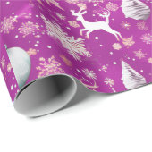 Rendier Kerstornamenten Sneeuwvlokken Kerstmis Cadeaupapier (Rol Hoek)