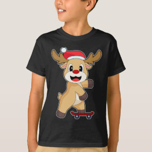 Rendier Kerstschaatser T-shirt