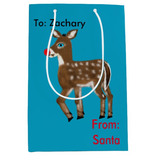 Rendier Kersttassen Medium Cadeauzakje (Voorkant)