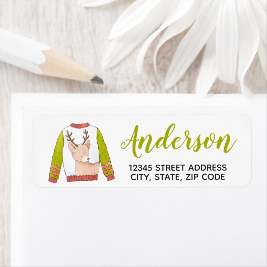 Rendier Kersttrui Retouradres Label (Insitu)