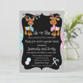 Rendier Kerstvakantie Geslacht Reveal Kaart (Staand voorkant)