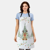 Rendier Kerstvakantie Lichten Winterbomen Schort (Gedragen)