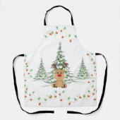 Rendier Kerstvakantie Lichten Winterbomen Schort (Voorkant)