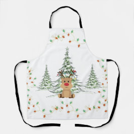 Rendier Kerstvakantie Lichten Winterbomen Schort