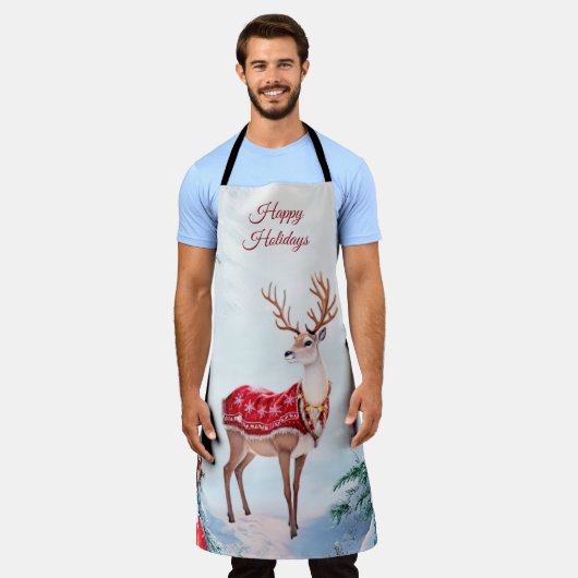 Rendier Kerstvakantie Schort (Gedragen)