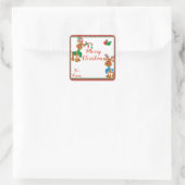 Rendier Kleurrijke Kerst Gift Label Sticker Label (Tas)