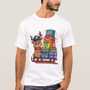 Rendier Koerier Kerst Pakket Bezorging T-shirt